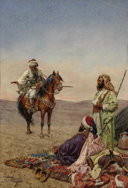 Джулио Розати. Арабские всадники в пустыне