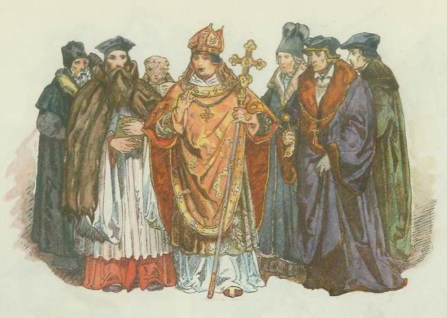 Ян Матейко. Польское духовенство 1507 - 1548. "Польская одежда, 1200 - 1795 г.г."