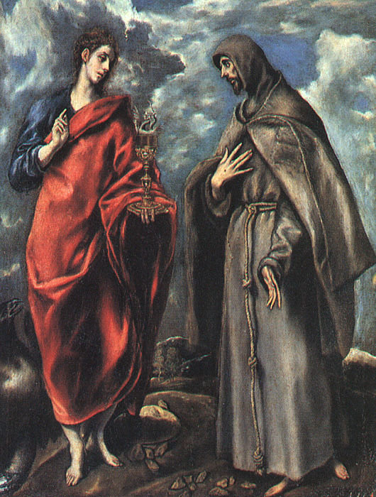 Эль Греко (Доменико Теотокопули). Святой Иоанн Евангелист и святой Франциск Ассизский