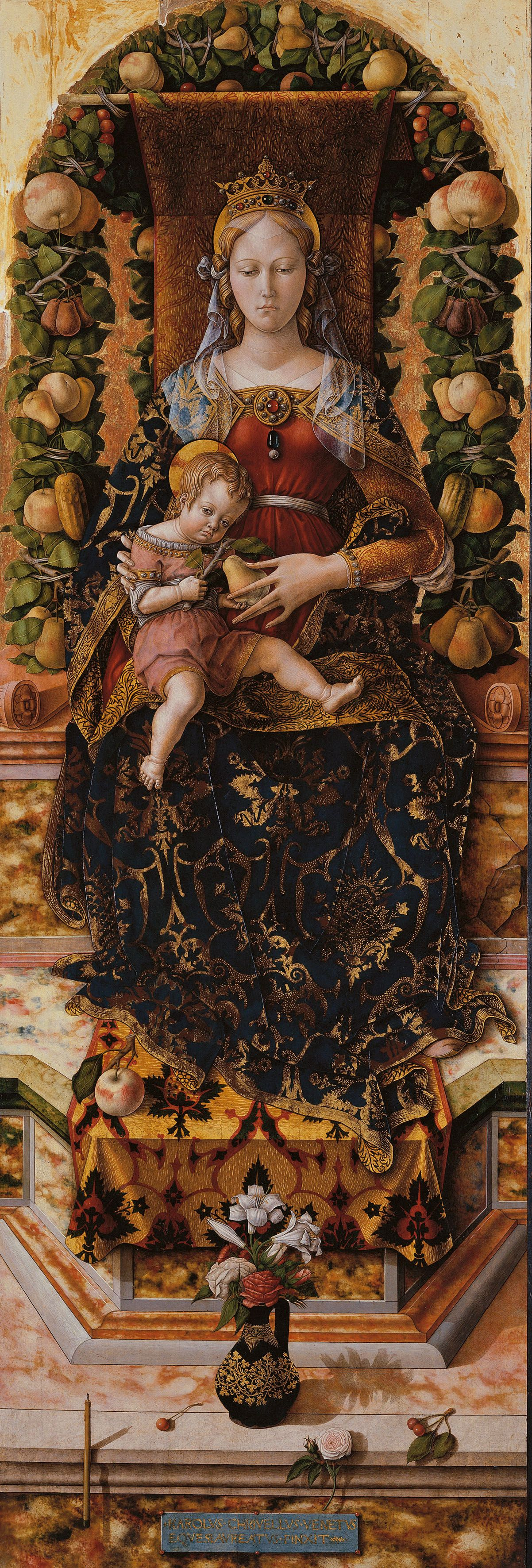 Карло Кривелли. Мадонна делла Канделетта. Алтарь из кафедрального собора в Камерино
