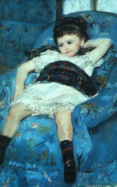 Мэри Кассат. Маленькая девочка на голубом кресле. Фрагмент