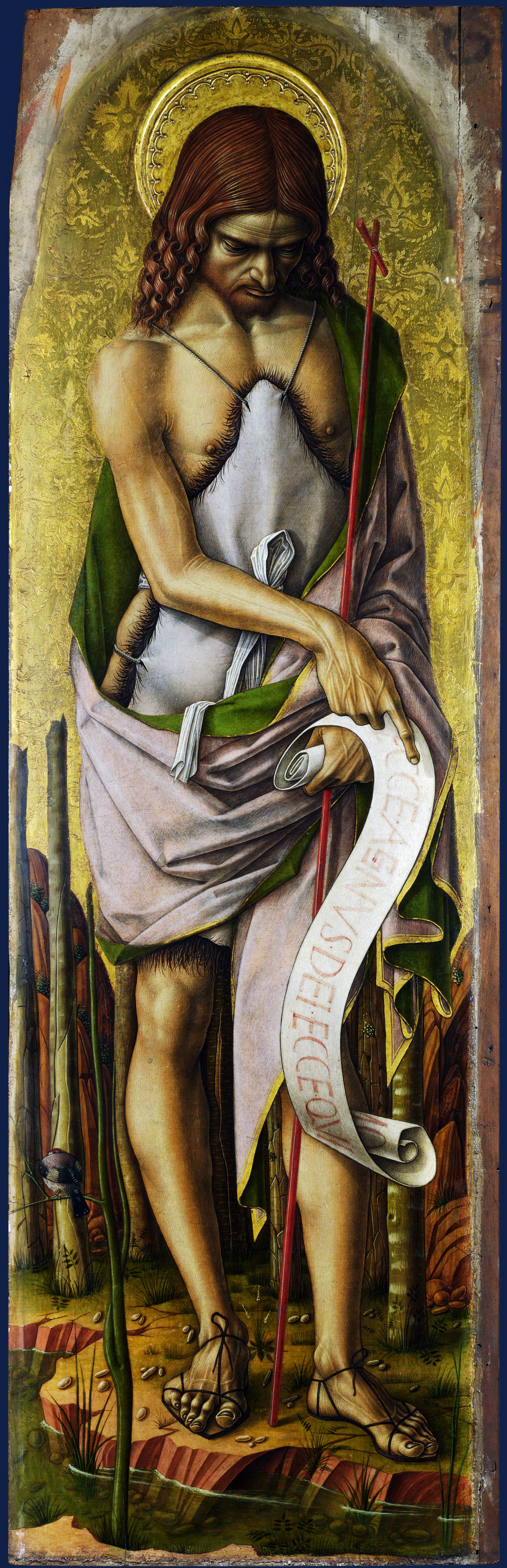 Карло Кривелли. Святой Иоанн Креститель. Центральный алтарь Сан Доменико в Асколи, полиптих, левая внешняя панель