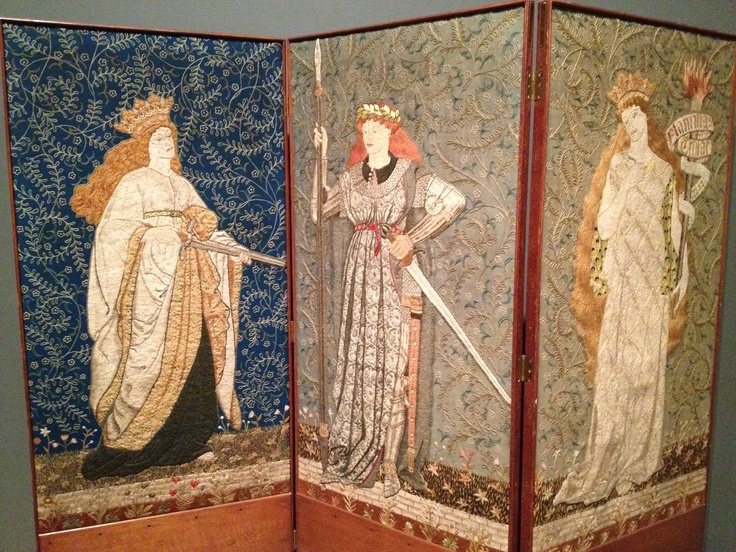 Левая  панель ширмы-триптиха по мотивам Чосера "Легенда о прекрасных женщинах"