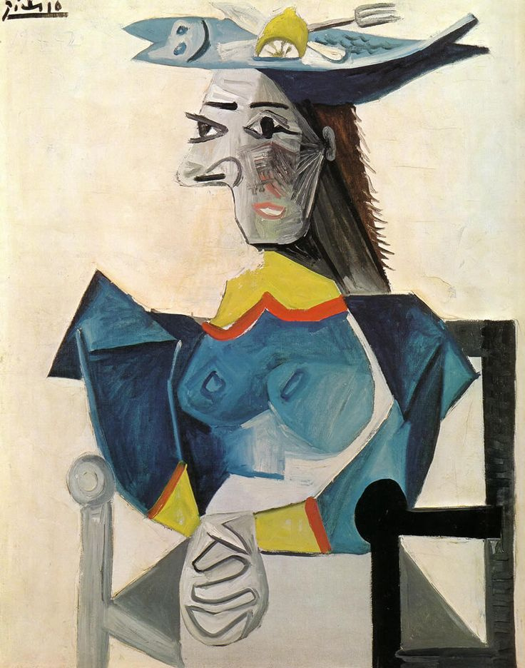 Пабло Пикассо. Женщина в шляпе в виде рыбы