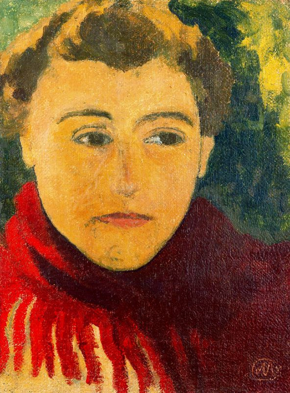 Аристид Майоль. Портрет с красным шарфом