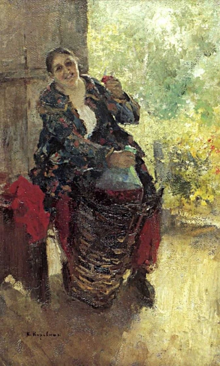 Константин Алексеевич Коровин. Хозяйка (Женщина с вином)