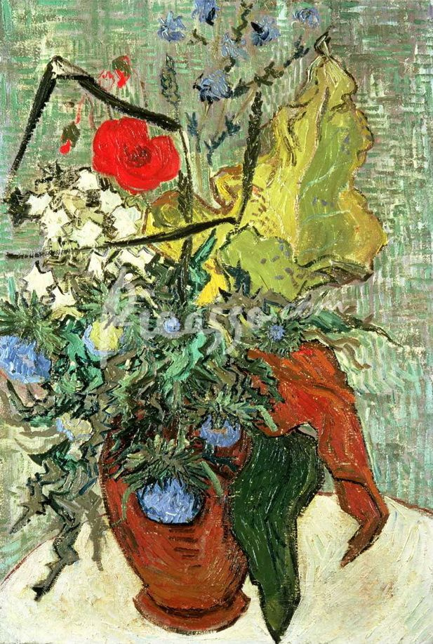 Винсент Ван Гог. Полевые цветы и чертополох в вазе