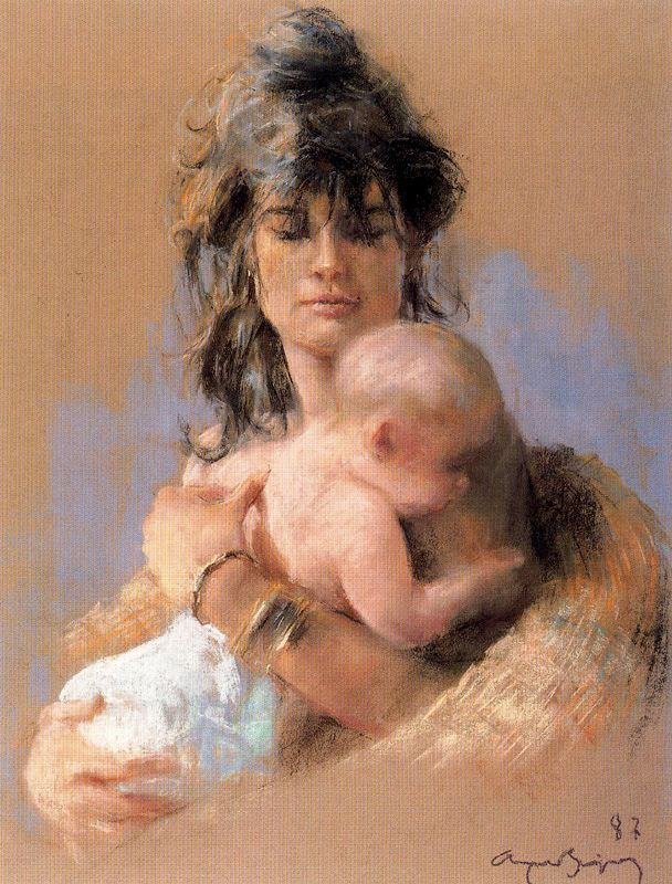Каэтано де Аркер Буигас. Младенец на руках у матери