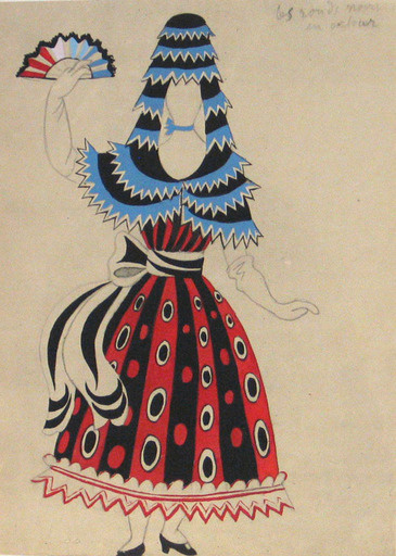 Pablo Picasso. Costume design for the ballet Tricorne