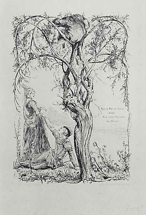 Адольф фон Менцель. Иллюстрация к стихотворению Анастазия Грюна "Ива"