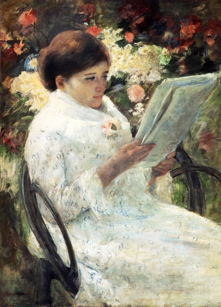 Мэри Кассат. Женщина читает в саду