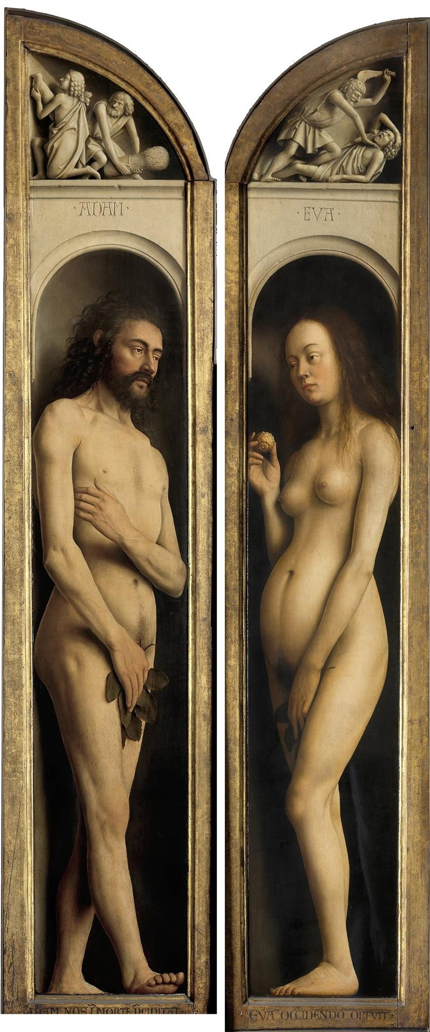 Ян ван Эйк. Гентский алтарь. Адам и Ева (фрагмент)