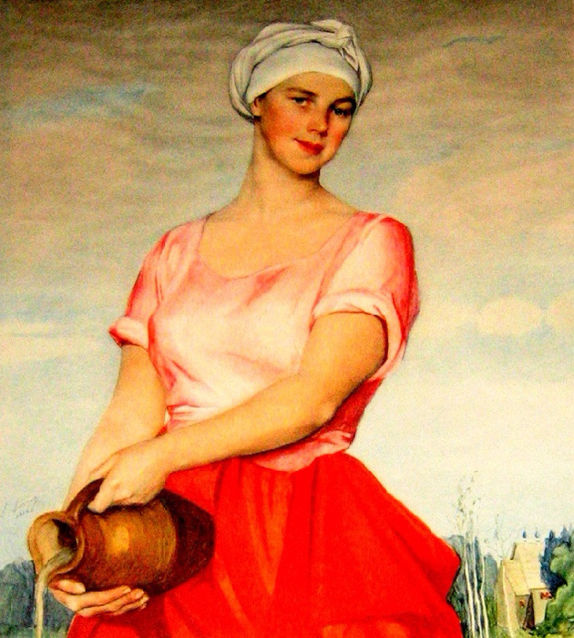 Савелий Абрамович Сорин. Волжская женщина с кувшином. (портрет А. Кашиной-Евреиновай). 1925