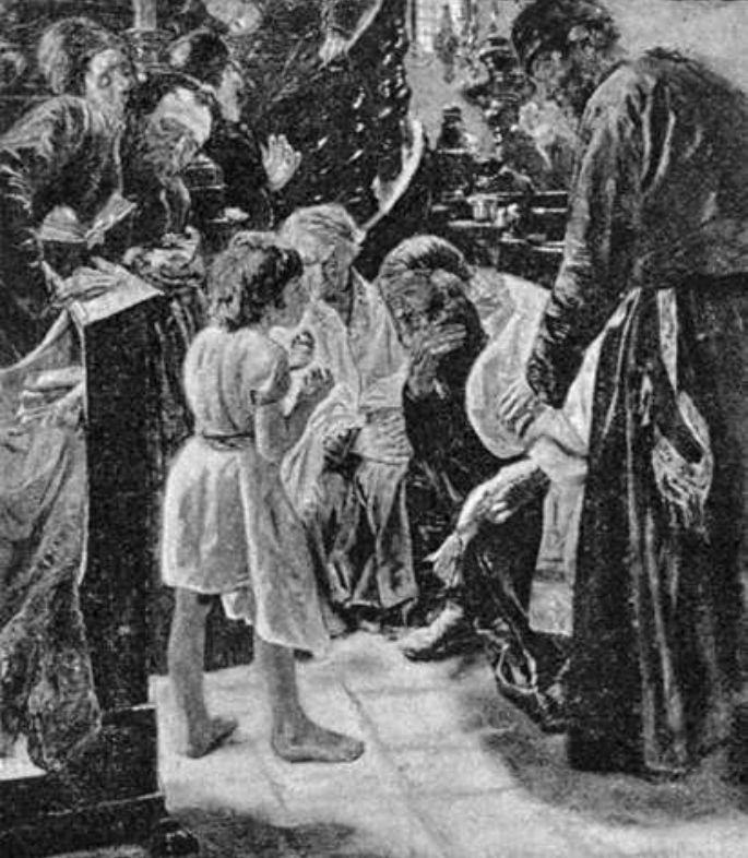 Макс Либерман. Двенадцатилетний Иисус в храме. Фотокопия первого варианта картинты