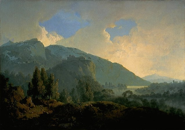 Джозеф Райт. Итальянский пейзаж с горами и рекой