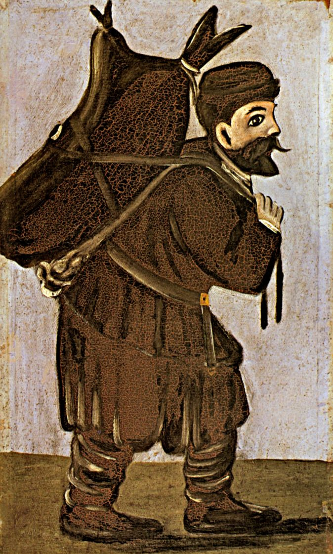 Нико Пиросмани (Пиросманашвили). Муша с бурдюком. Левая часть диптиха