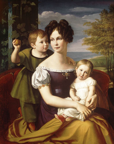 Фридрих Вильгельм фон Шадов. Портрет Великой княгини Александрины, принцессы Пруссии, с детьми