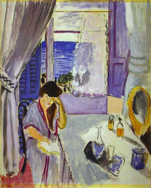 Анри Матисс. Женщина читает у туалетного столика