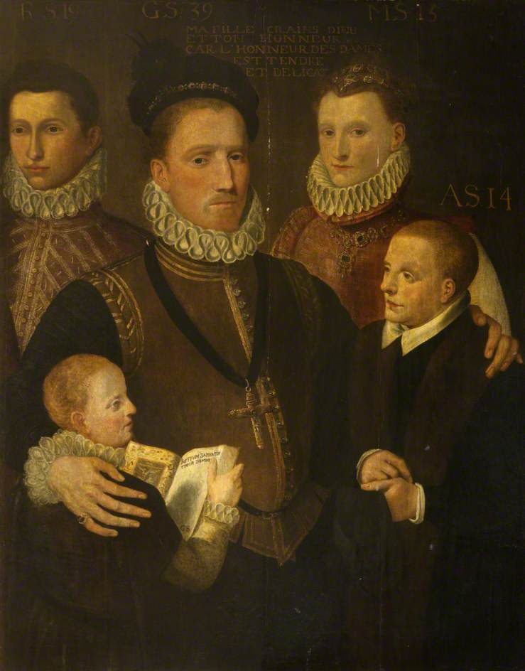 Антонис ван Дасхорст Мор. 5-й лорд Георг Сетон с семьей