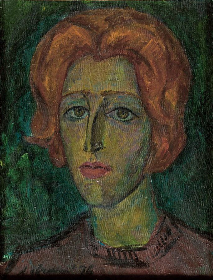Лев Авксентьевич Овчинников. Портрет девушки с рыжими волосами (Алла студентка)