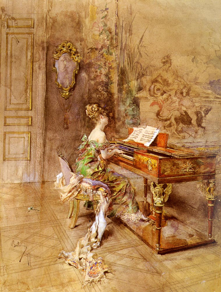 Джованни Больдини. Женщина за пианино