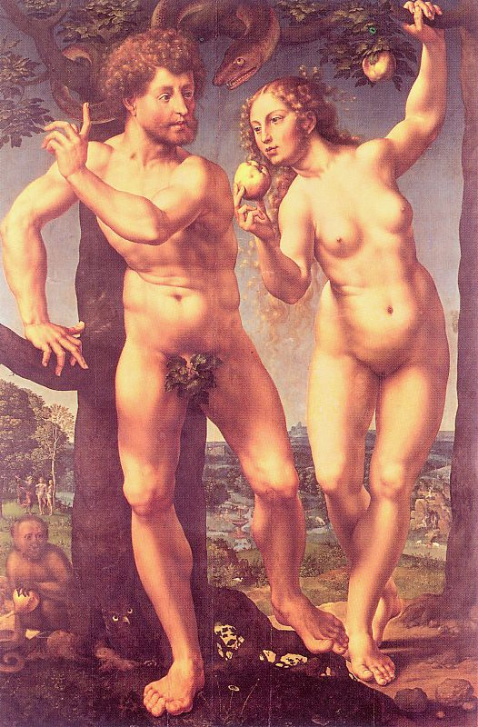 Ян Госсарт. Адам и Ева в раю
