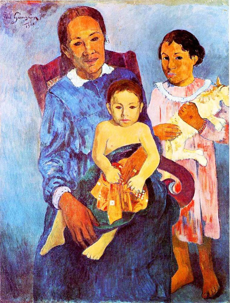 Поль Гоген. Таитянская женщина с двумя детьми