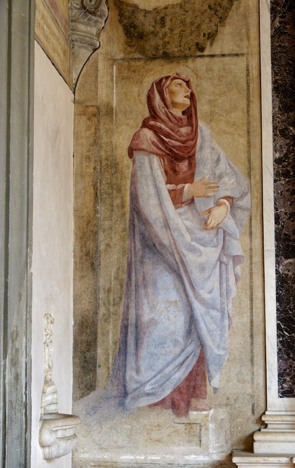 Святой Доминик, преклоняющийся распятию. Фреска монастыря Сан Марко, Флоренция