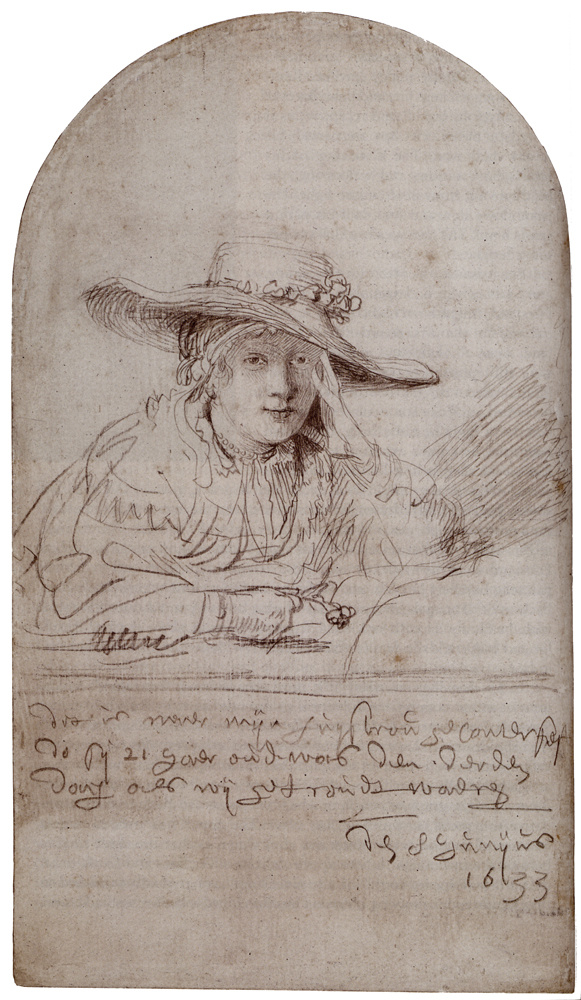 Рембрандт Харменс ван Рейн. Саския-невеста (Саския в соломенной шляпе)