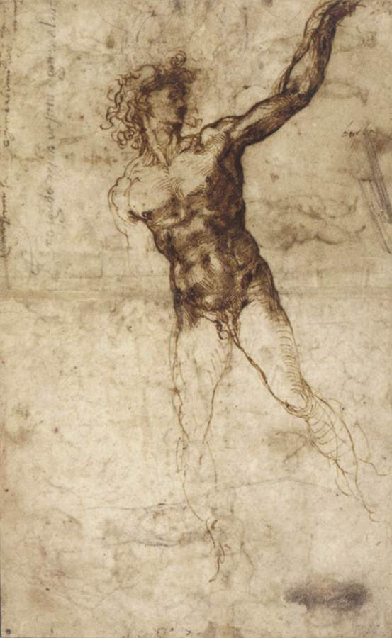 Микеланджело Буонарроти. Обнаженный мужчина