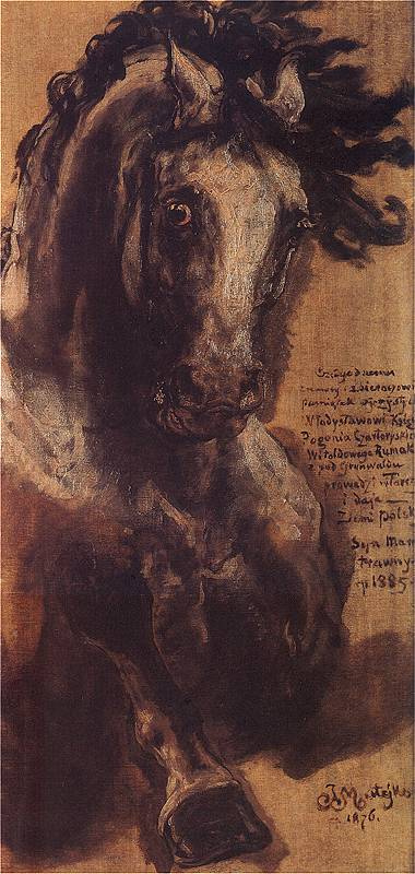 Ян Матейко. Конь в галопе. Эскиз для изображения коня Витольда