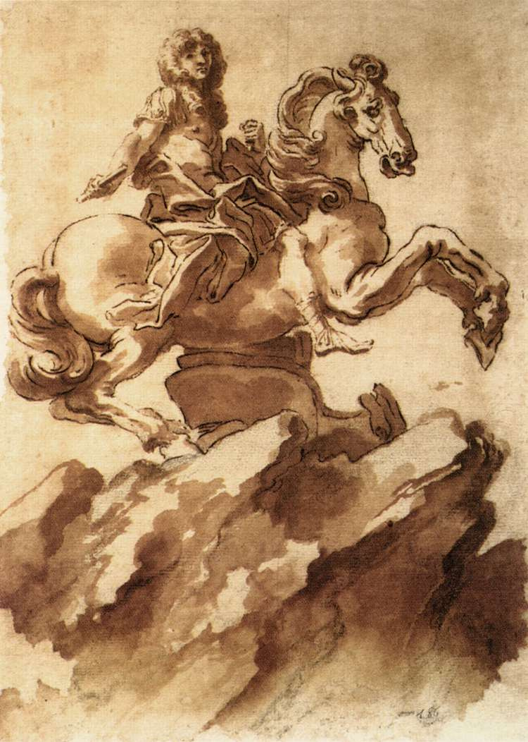 Джованни Лоренцо Бернини. Эскиз конной статуи короля Людовика XIV