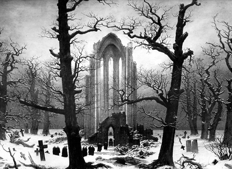 Каспар Давид Фридрих. Монастырское кладбище в снегу
