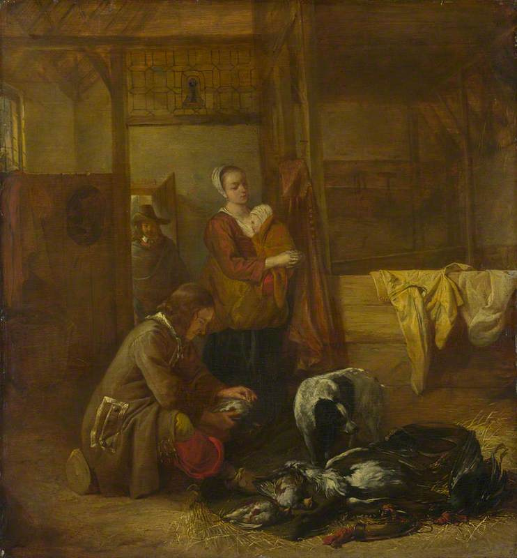 Питер де Хох. Мужчина с дичью и женщина с ребенком