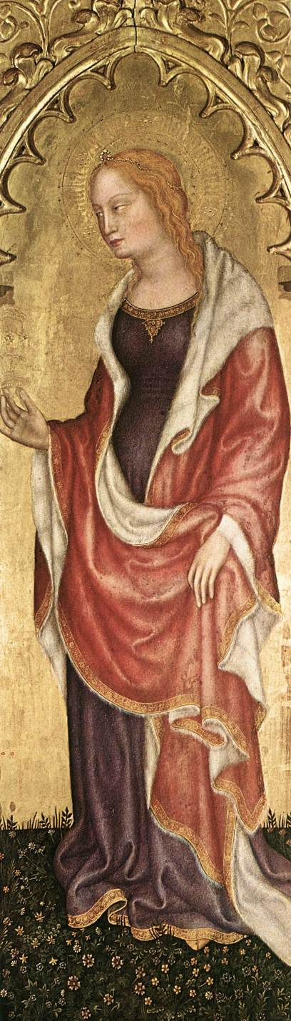 Джентиле да Фабриано. Святая Екатерина. Фрагмент полиптиха из монастыря в Валле Ромита
