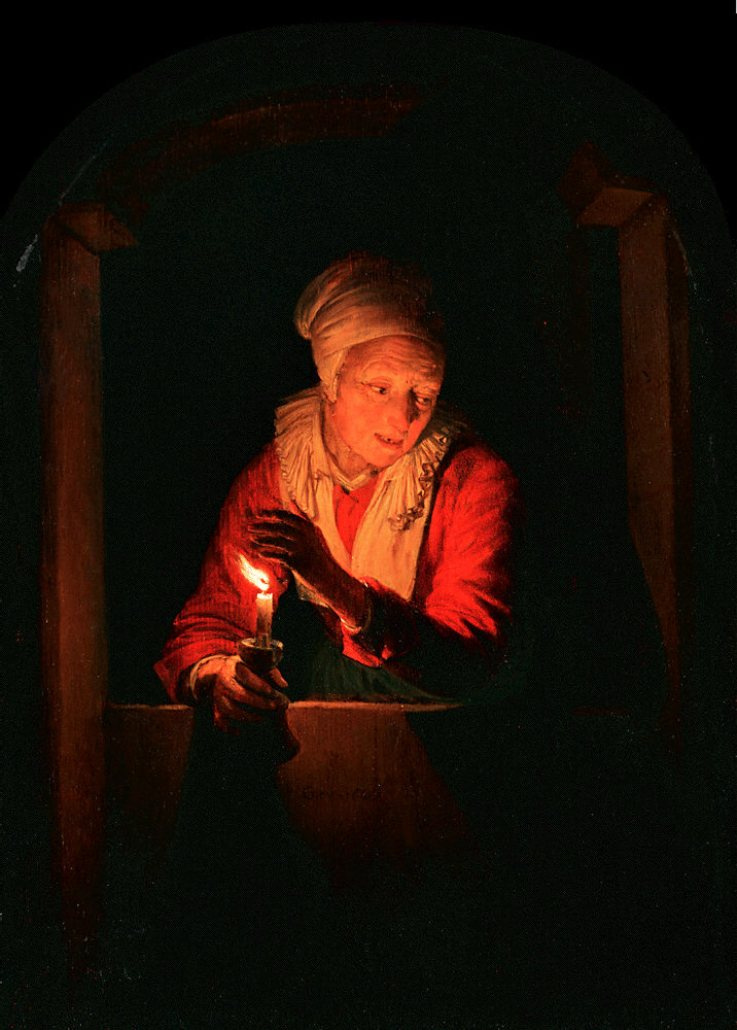Геррит (Герард) Доу. Старуха со свечой