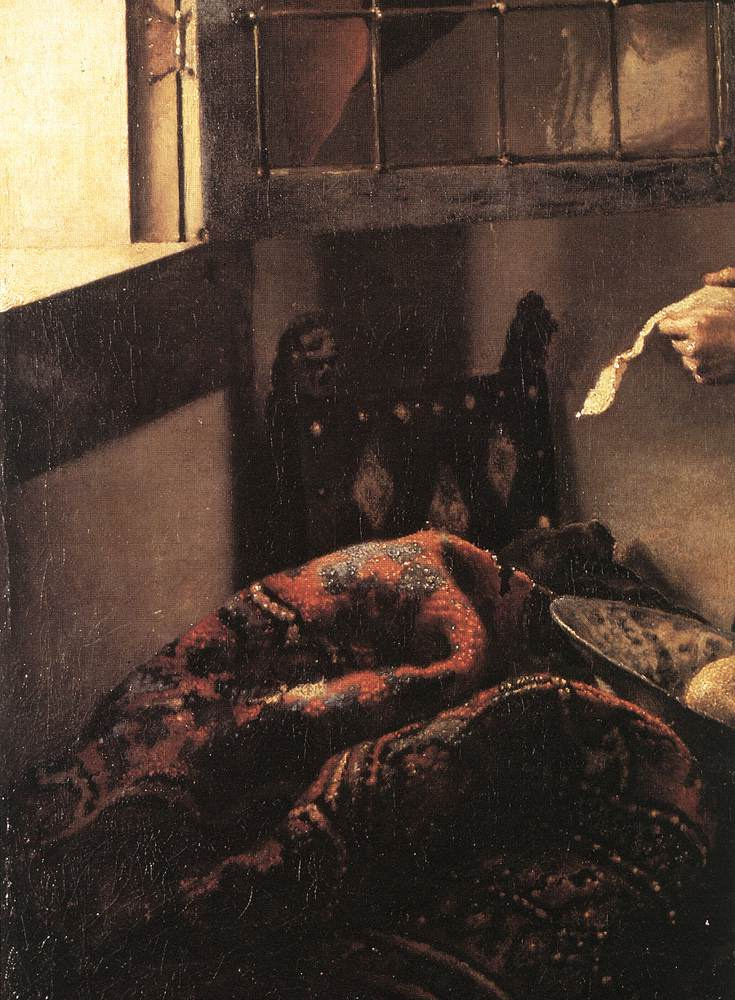 Ян Вермеер. Девушка с письмом у открытого окна. Фрагмент