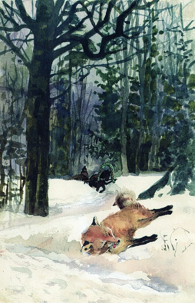 Елена Дмитриевна Поленова. Иллюстрация к сказке "Волк и лиса"