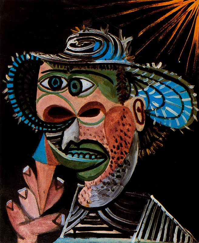 Пабло Пикассо. Человек в соломенной шляпе с мороженым