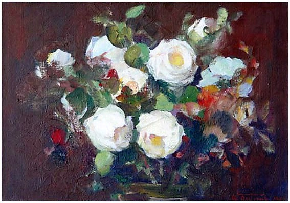 Wild flowers - 1971 oil on canvas - 37.0 x 81.0.