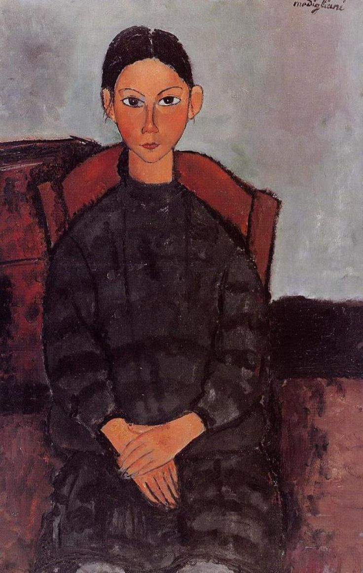 Амедео Модильяни. Портрет сидящей девушки в темном платье