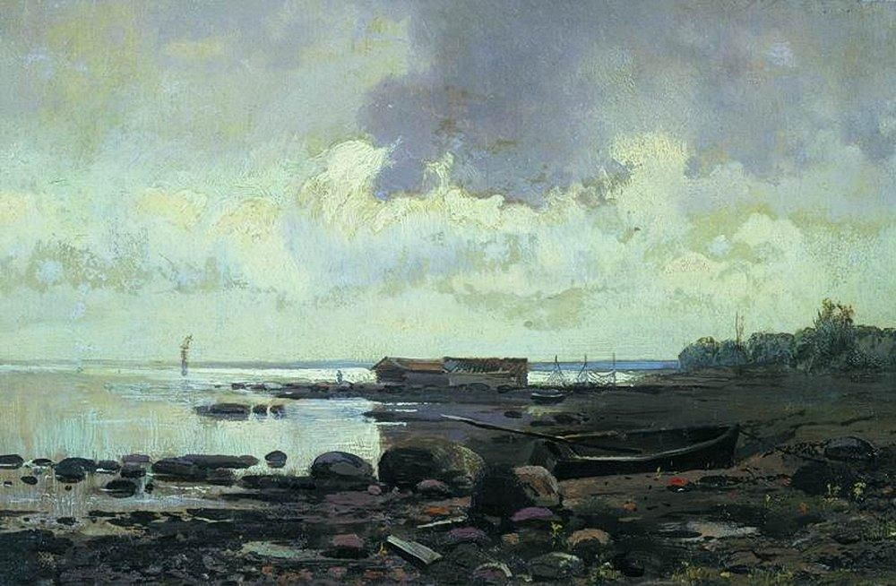 Фёдор ÐлекÑандрович ВаÑильев. Берег ЛадожÑкого озера. Облачный день