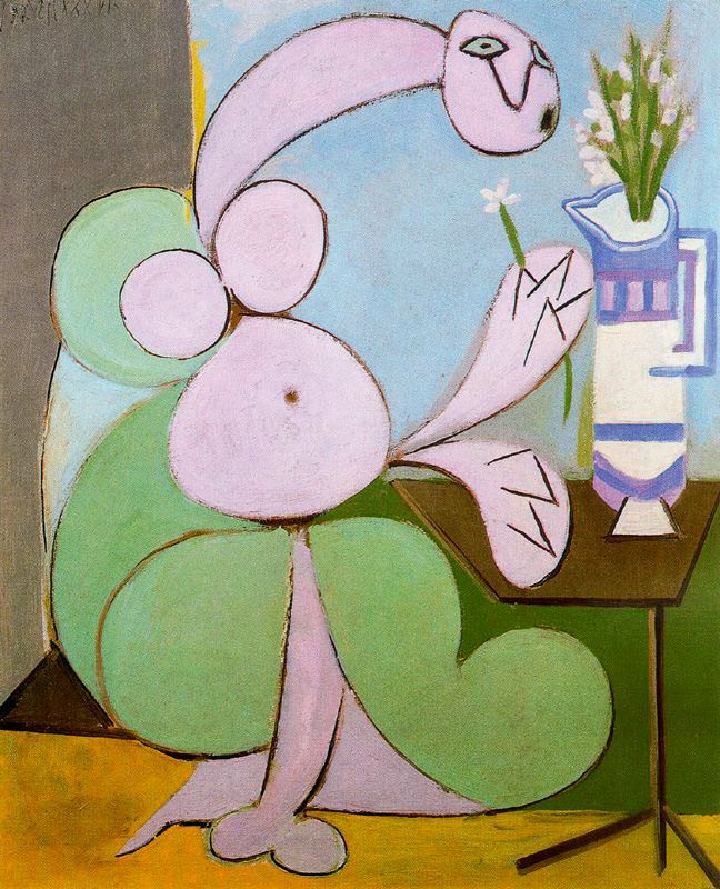 Пабло Пикассо. Женщина с букетом