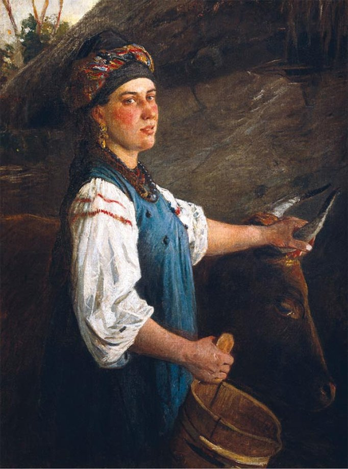 Николай Николаевич Ге. Портрет А.Г. Слюсаревой, жены сына художника (Галка с волами)