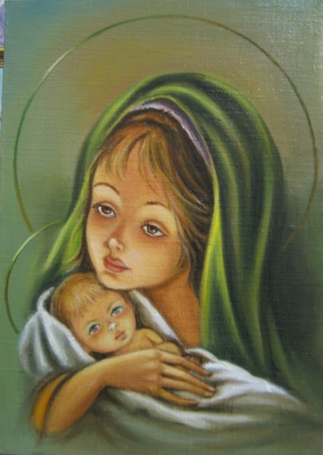 Ядвига Сенько. Дева Мария с Иисусом (холст,масло)