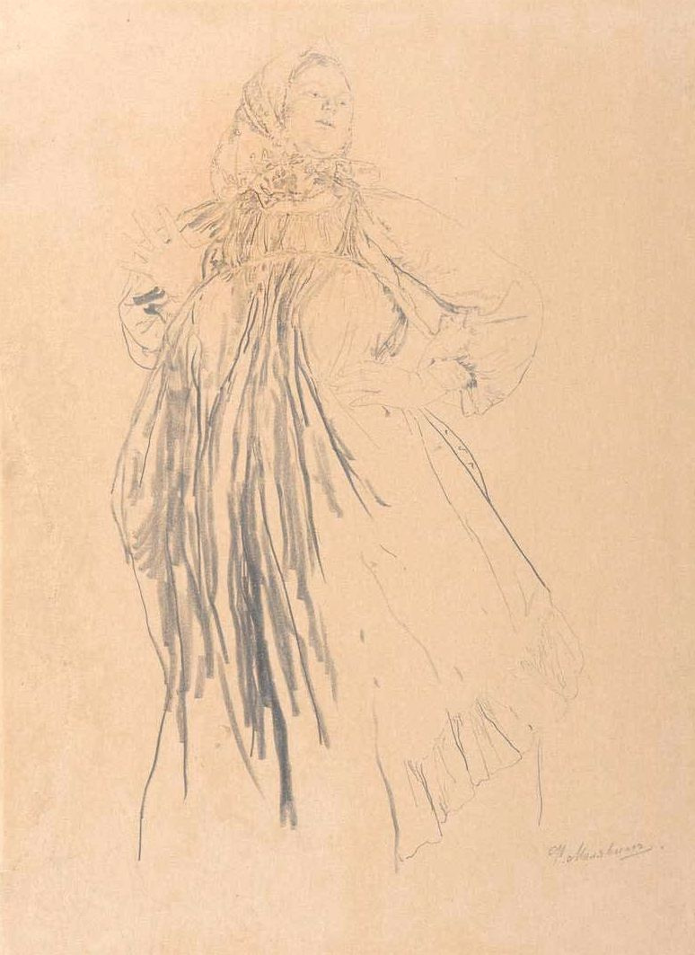 绘画"旋风"的素描