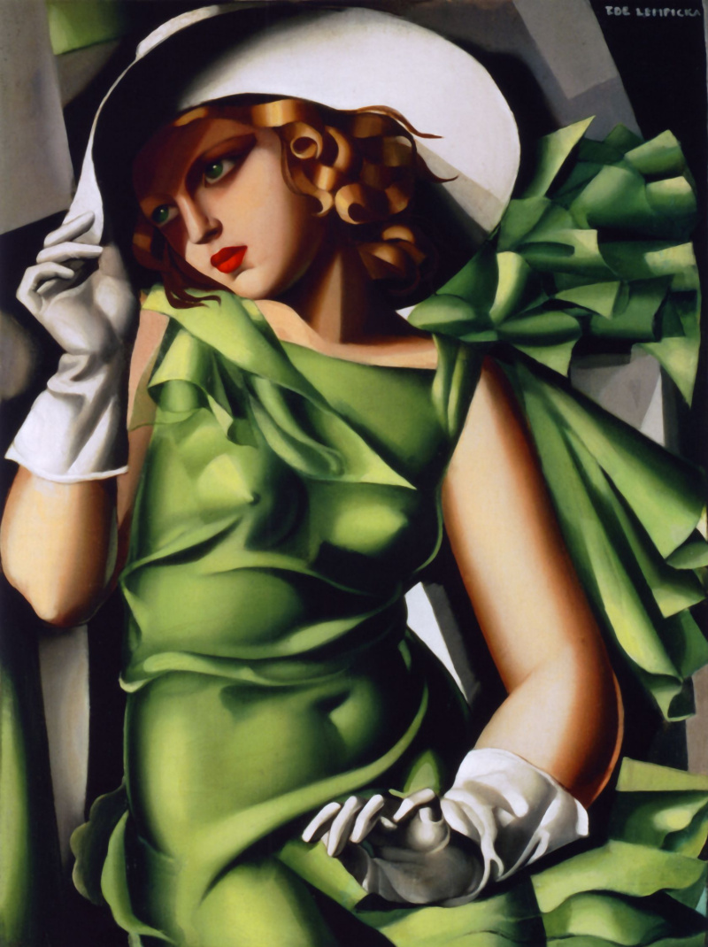 Тамара Лемпицка - Девушка в перчатках, 1930, 46×62 см: Описание