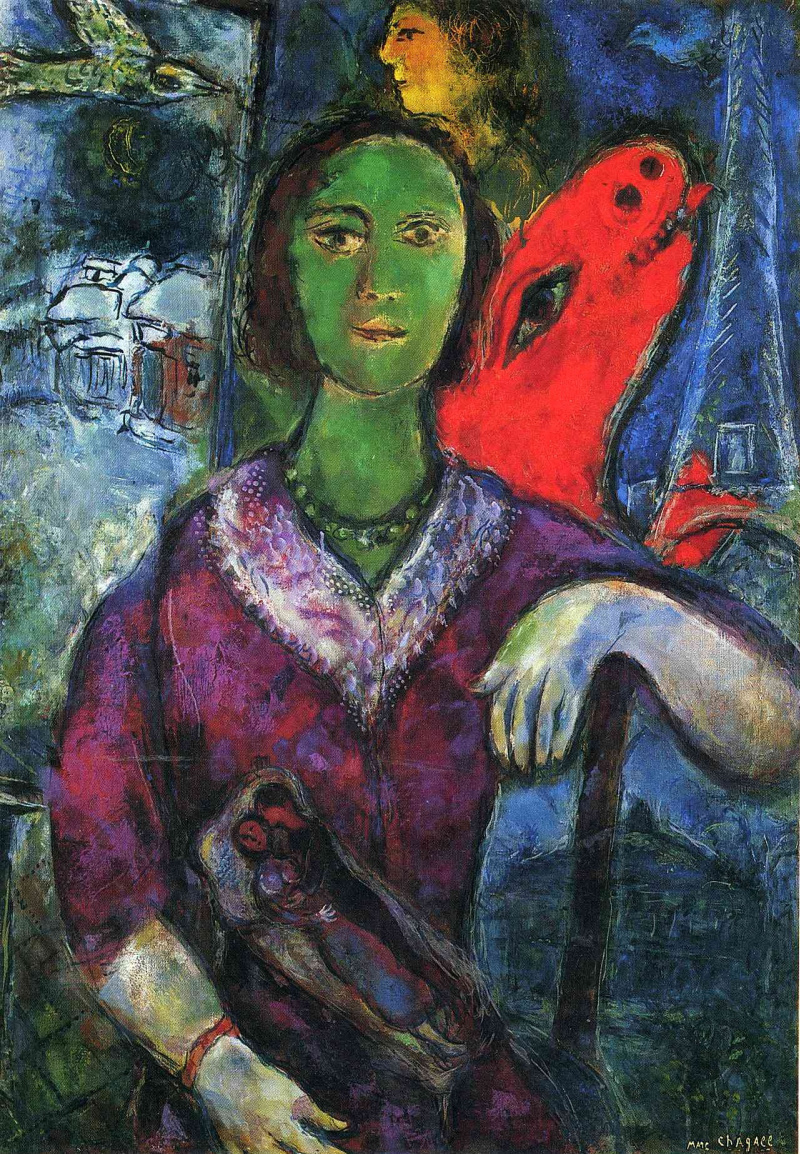 Марк Захарович Шагал - Портрет Вавы, 1966, 65×92 см: Описание