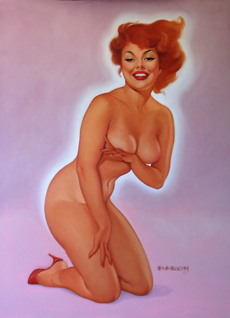 Modern pinup nude, sexy naked female cop