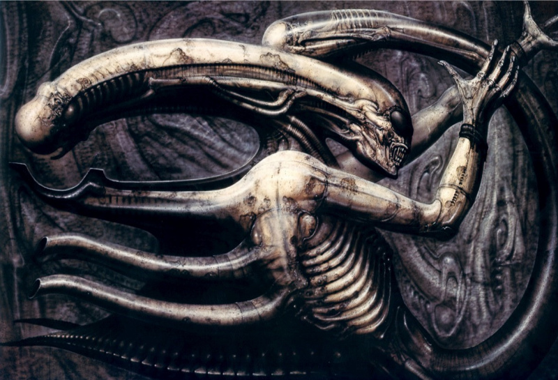 Ганс Рудольф Гигер - Некроном IV, 1976, 150×100 см: Описание